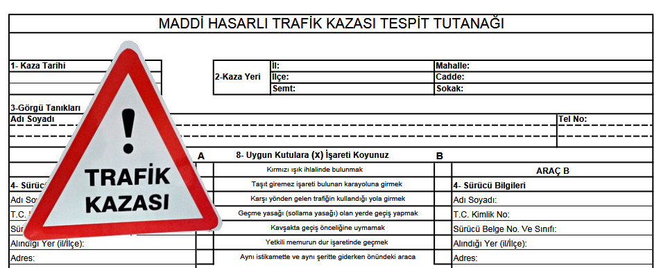 Kaza tespit tutanağı indir